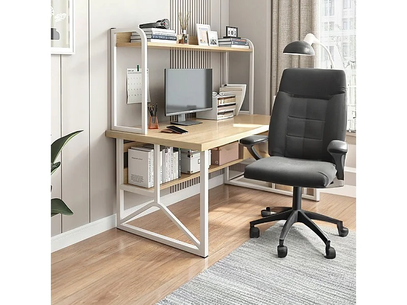 Biurko komputerowe jasny dąb pod laptop stolik gamingowe nowoczesne 120 cm 4306997 - obrazek 1