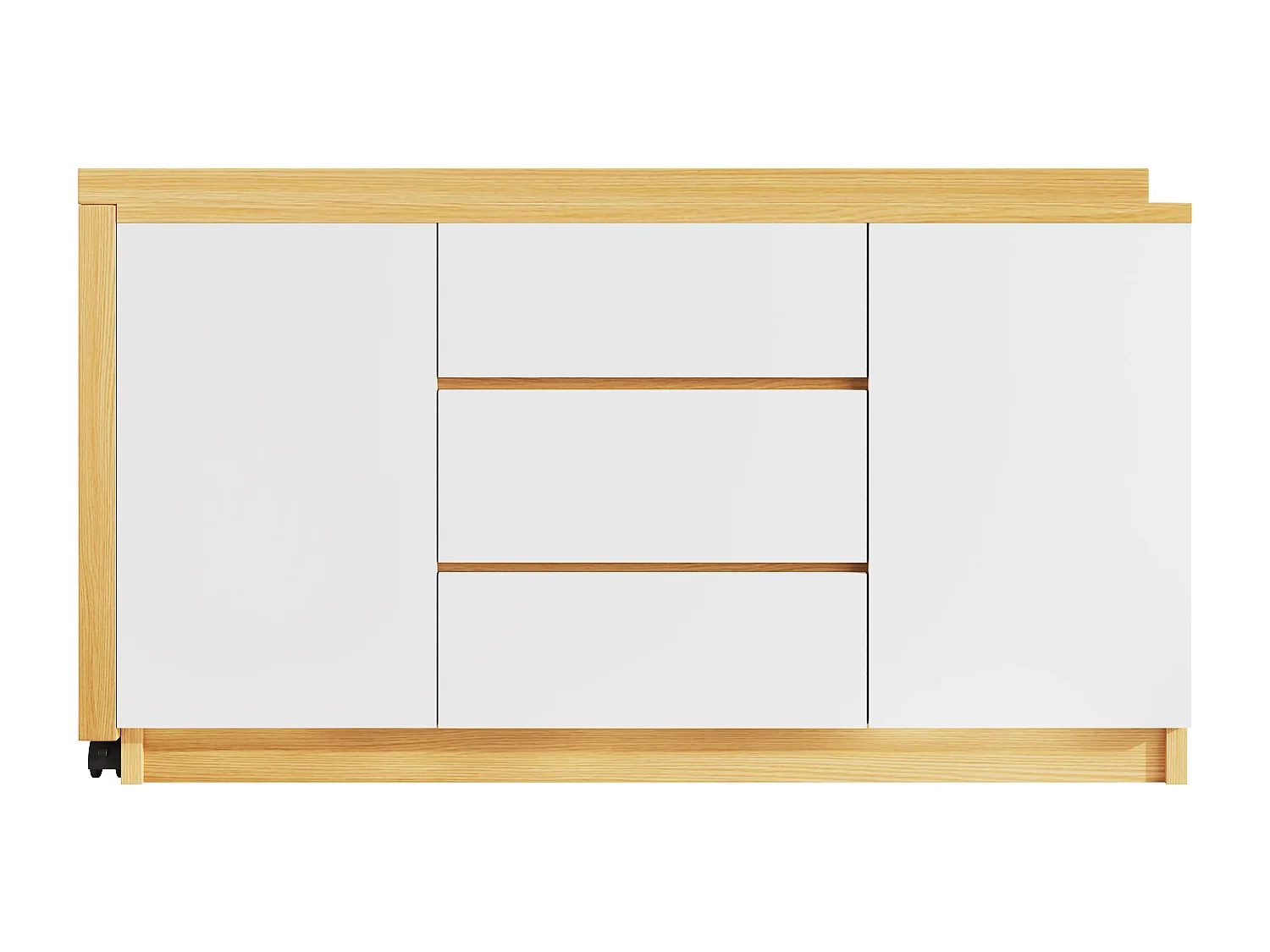 Biurko i kredens 2 w 1 – 120 x 50 x 76,5 cm – obrotowy – z 3 szufladami + 2 drzwiami – płyta wiórowa – biały 4396803