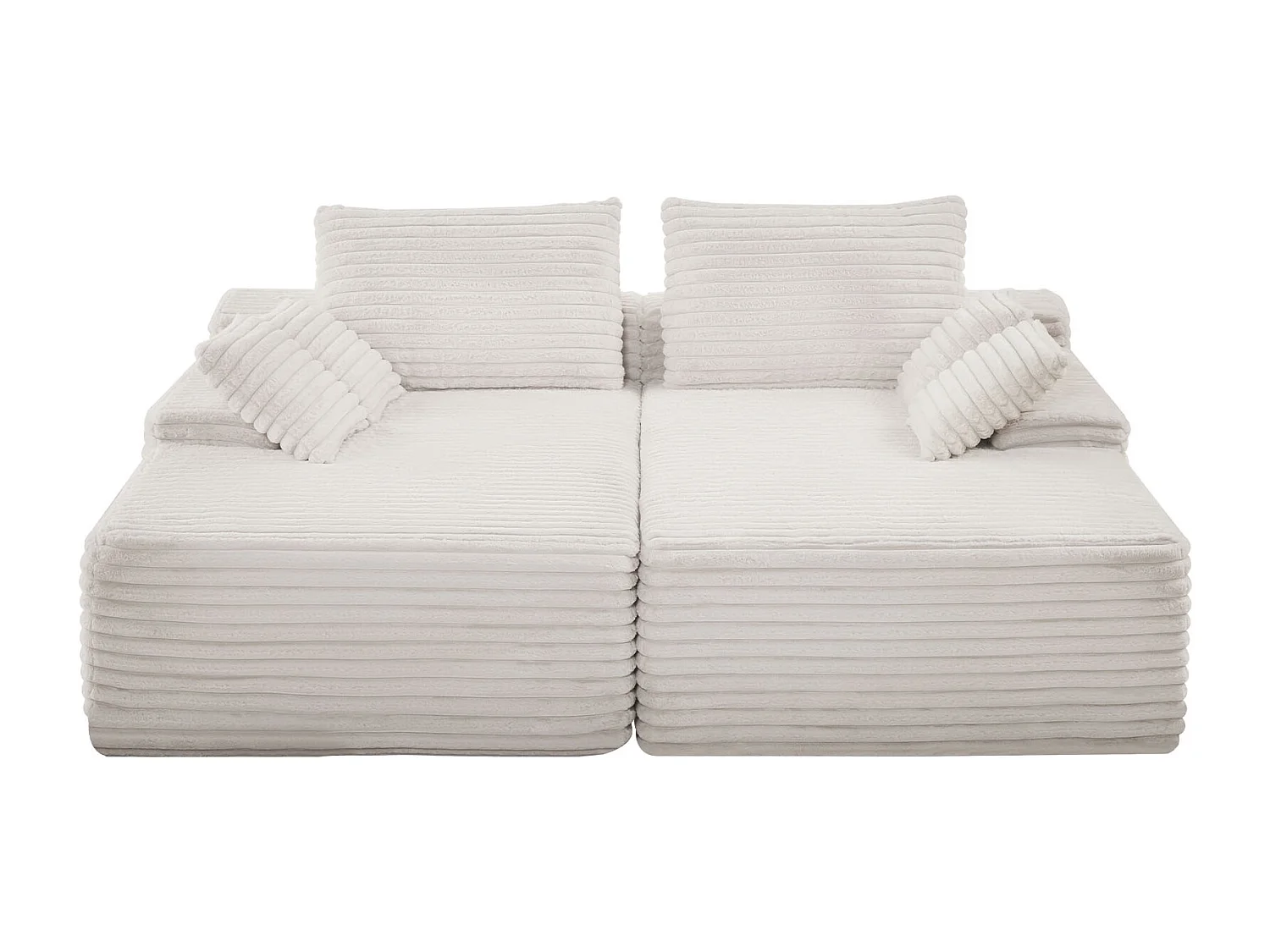 Kanapa SucceBuy Podwójna Narożna Chaise Longue 210 cm, Sekcyjna Kanapa z Kordem, Wygodna Narożna z Głębokim Siedziskiem i Miękkimi Poduszkami 4406966 - obrazek 1