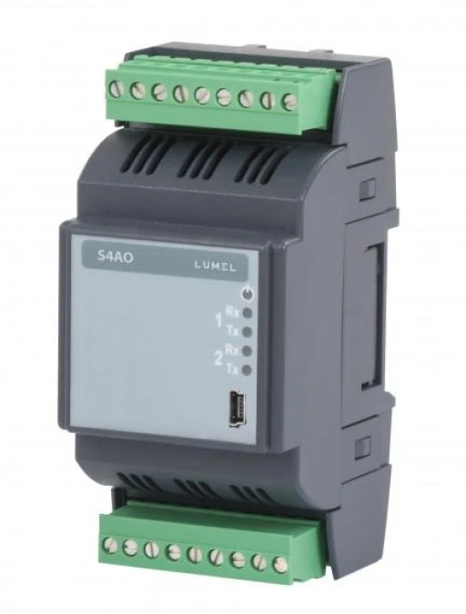 Moduł wyjść analogowych S4AO 1100P0 1:4 wyjścia 0‑20mA zasil. 85‑253Vac / 90‑300Vdc 00 wyk. sta. P wer. pol. 0: bez wymag. - obrazek 1