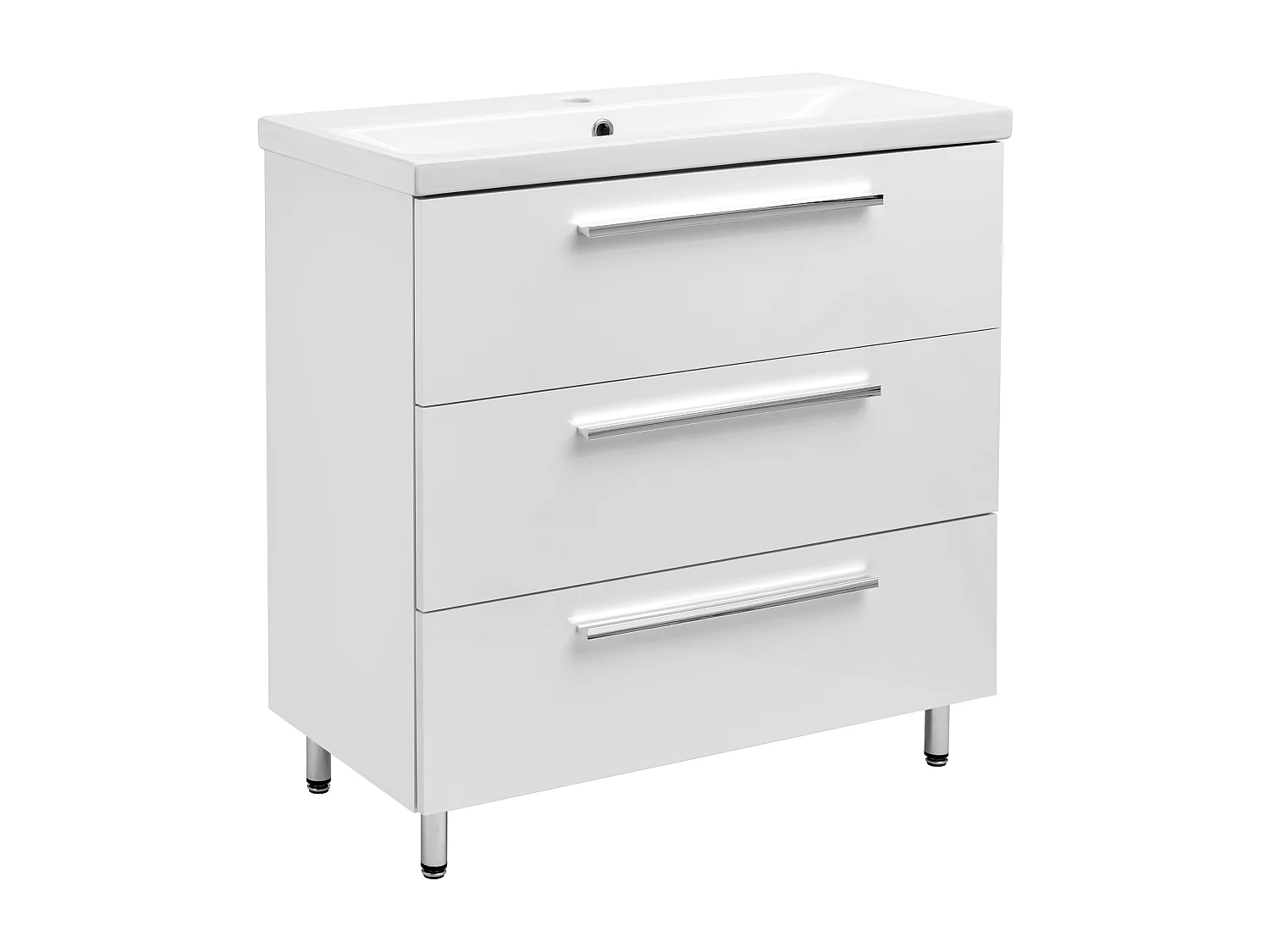 Biały Zestaw do Łazienki Stojący 80cm Szafka z Umywalką Bryza 4534214
