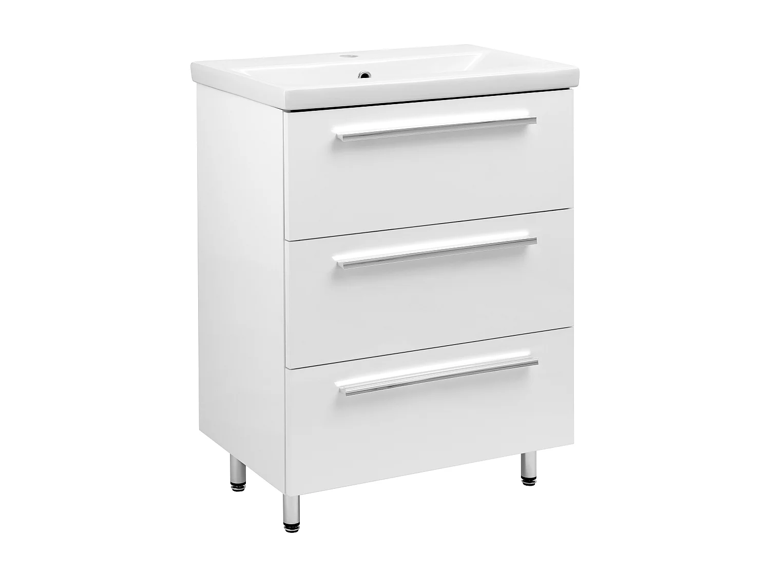 Biały Zestaw do Łazienki Stojący 60cm Szafka z Umywalką Bryza 4534221