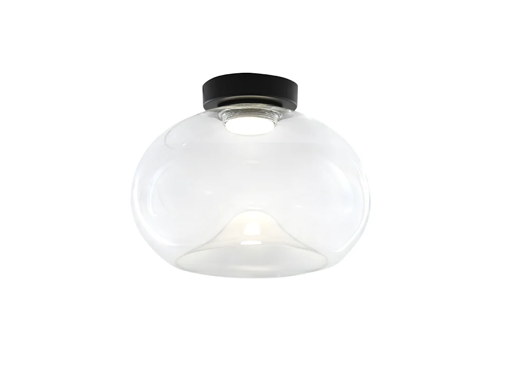Brena – Okrągła lampa sufitowa z wbudowanym oświetleniem LED Fabas Luce – ściemnialna lampa ścienna LED 19W – Przezroczysta wklęsła 4539691