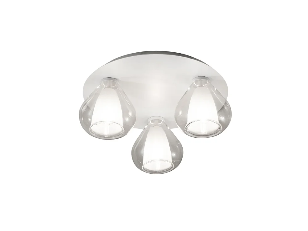 Lila – Okrągła lampa sufitowa śr. 40 cm Fabas Luce – Kinkiet z 3 żarówkami LED E27 MAX 40W – Przezroczysta 4539701