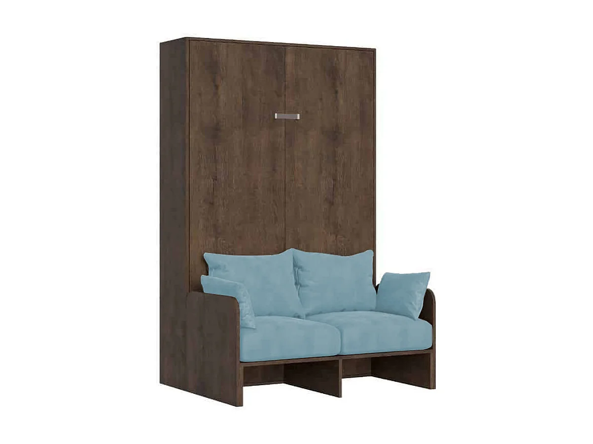 Kentaro 120 cm rozkładane łóżko typu queen-size z sofą orzechową, jasnoniebieski 4539775 - obrazek 1