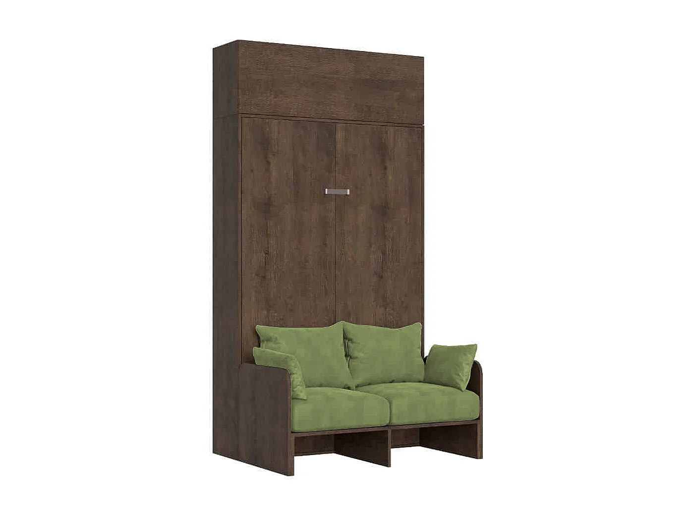 Kentaro 120 cm składane łóżko typu queen-size z sofą i orzechową szafką ścienną, kolor zielony 4539778 - obrazek 1