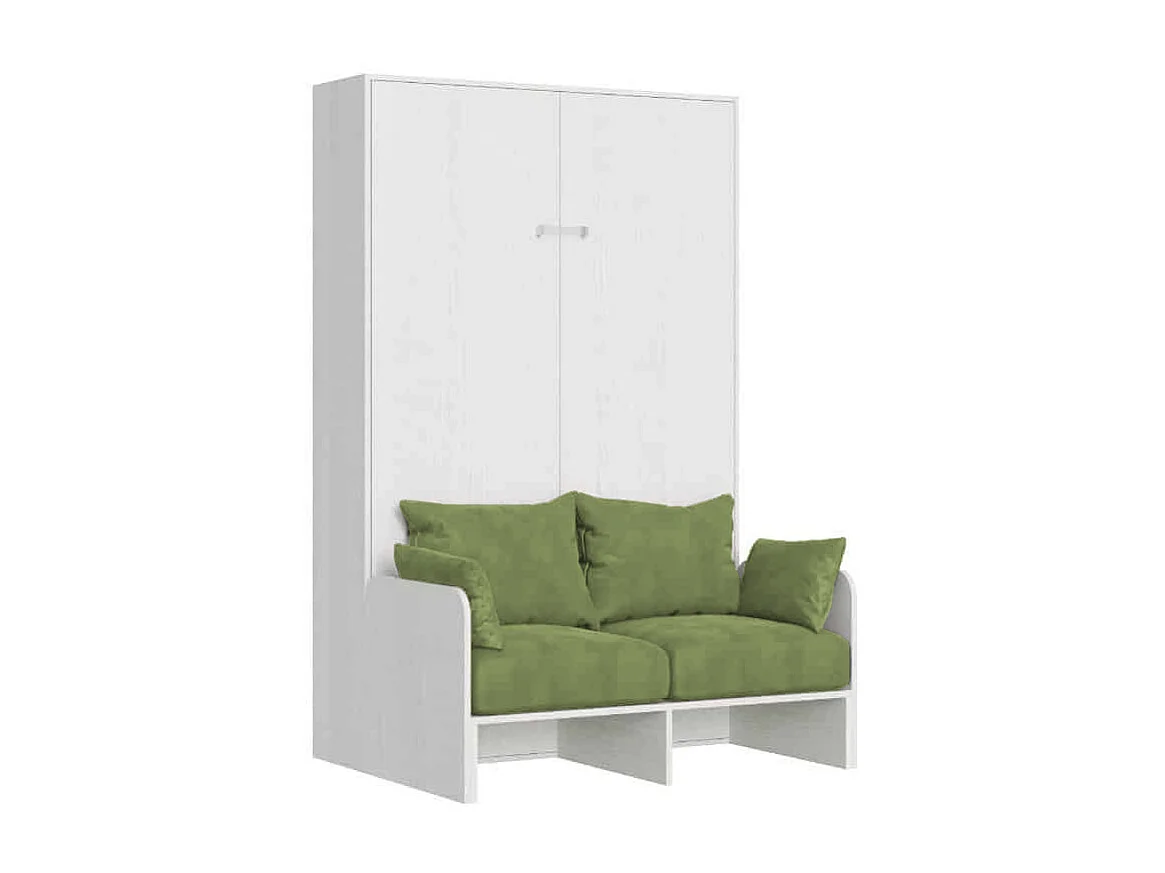 Kentaro 120 cm rozkładane łóżko typu queen-size z białą sofą jesionową, zielone 4539803 - obrazek 1