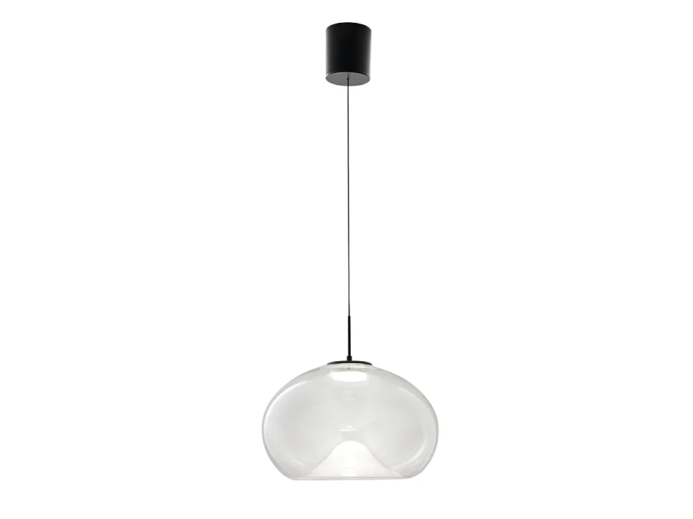 Brena – Przezroczysta lampa wisząca pojedyncza firmy Fabas Luce – Ściemnialna dioda LED 14 W – Lampa sufitowa – Średnica 33 cm 4540005