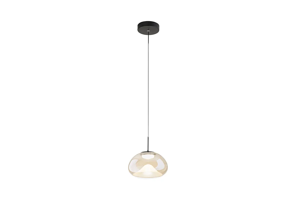 Brena – Pojedyncza lampa wisząca w kolorze koniaku firmy Fabas Luce – 10W ściemnialna dioda LED – Lampa sufitowa – Średnica 22 cm 4540014