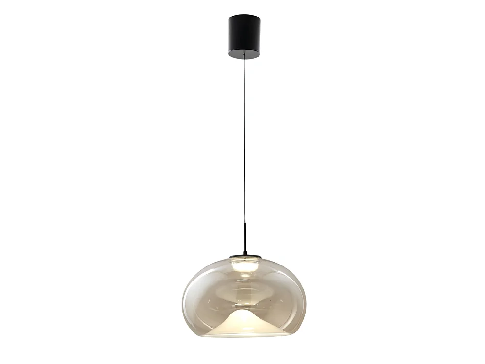 Brena – Pojedyncza lampa wisząca w kolorze koniaku od Fabas Luce – 14W ściemnialna dioda LED – Lampa sufitowa – Średnica 33 cm 4540027