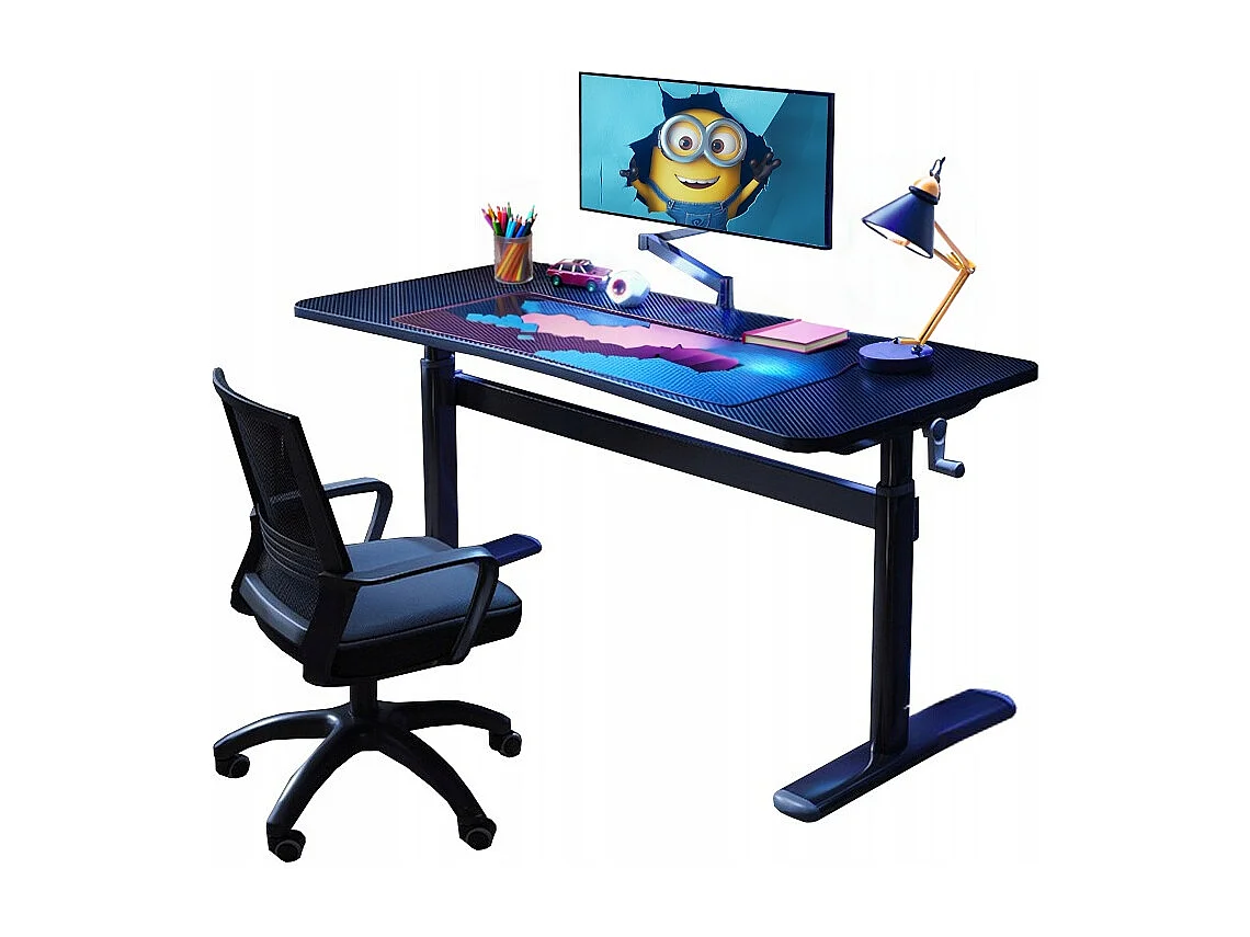 Biurko regulowane dziecięce komputerowe gamingowe stół loft czarne 100 cm 4578857