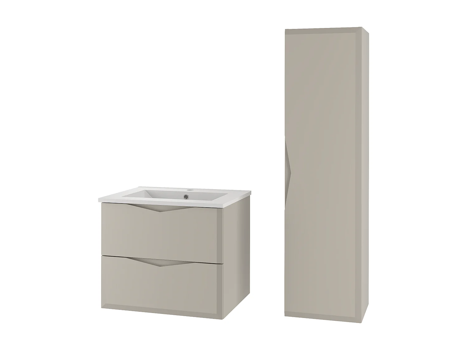Kaszmirowy Zestaw Łazienkowy 60cm Szafka z Umywalką Słupek Delica 4580105 - obrazek 1