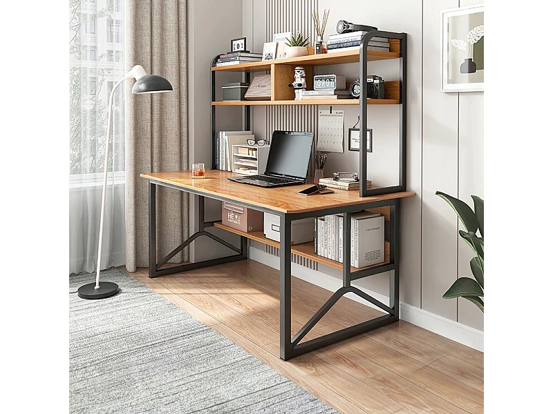 Biurko komputerowe ciemny buk pod laptop stolik gamingowe nowoczesne 120 cm 4612163 - obrazek 1