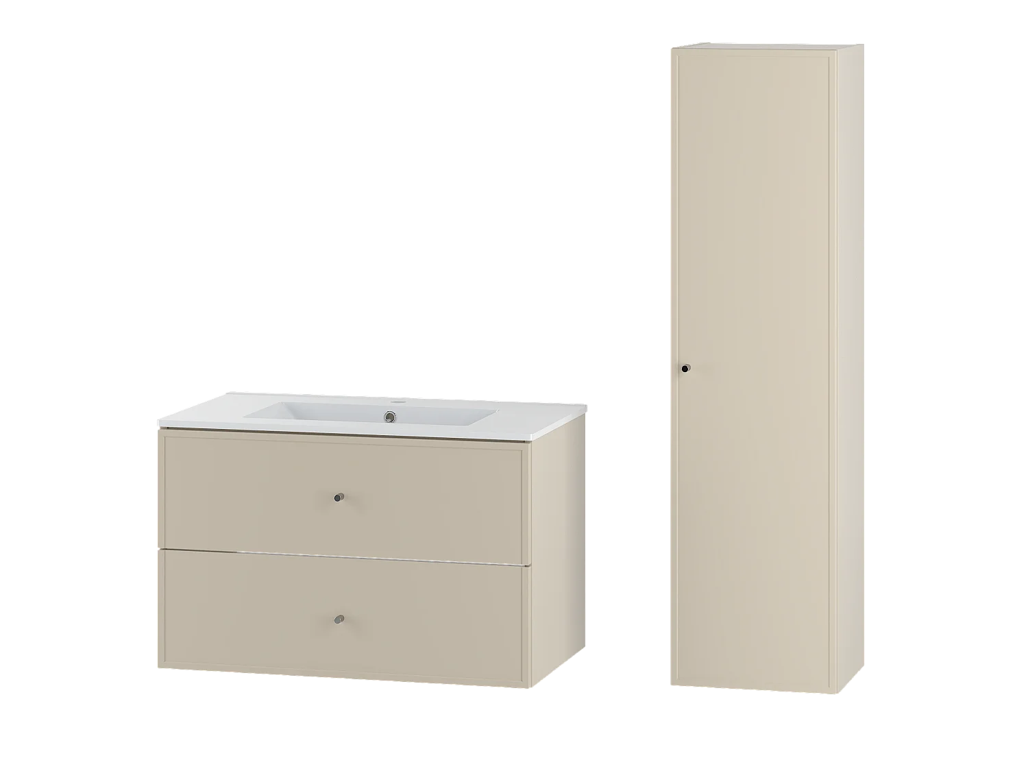 Kaszmirowy Zestaw do Łazienki 80cm Szafka z Umywalką Słupek Marco 4620202 - obrazek 1