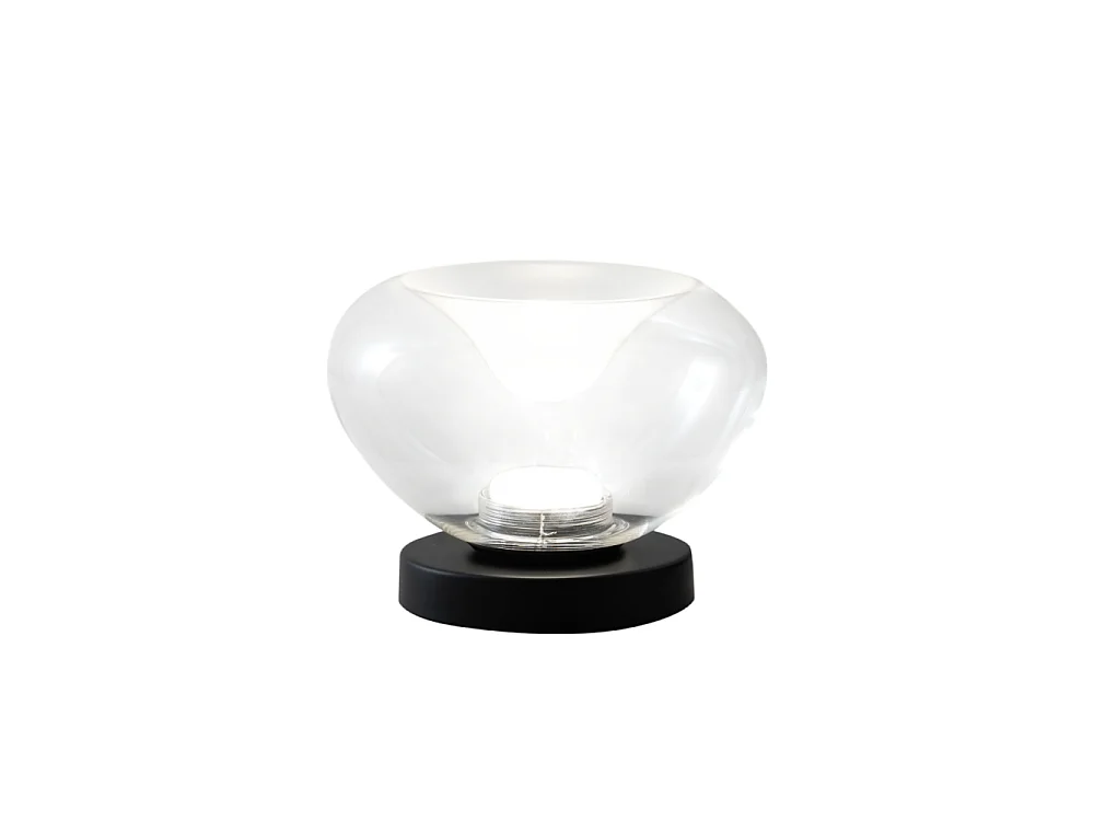 Brena – Lampa stołowa Fabas Luce transparentna – 11W ściemnialna, dotykowa lampa LED – Wklęsłe, przezroczyste szkło borokrzemianowe 4621576