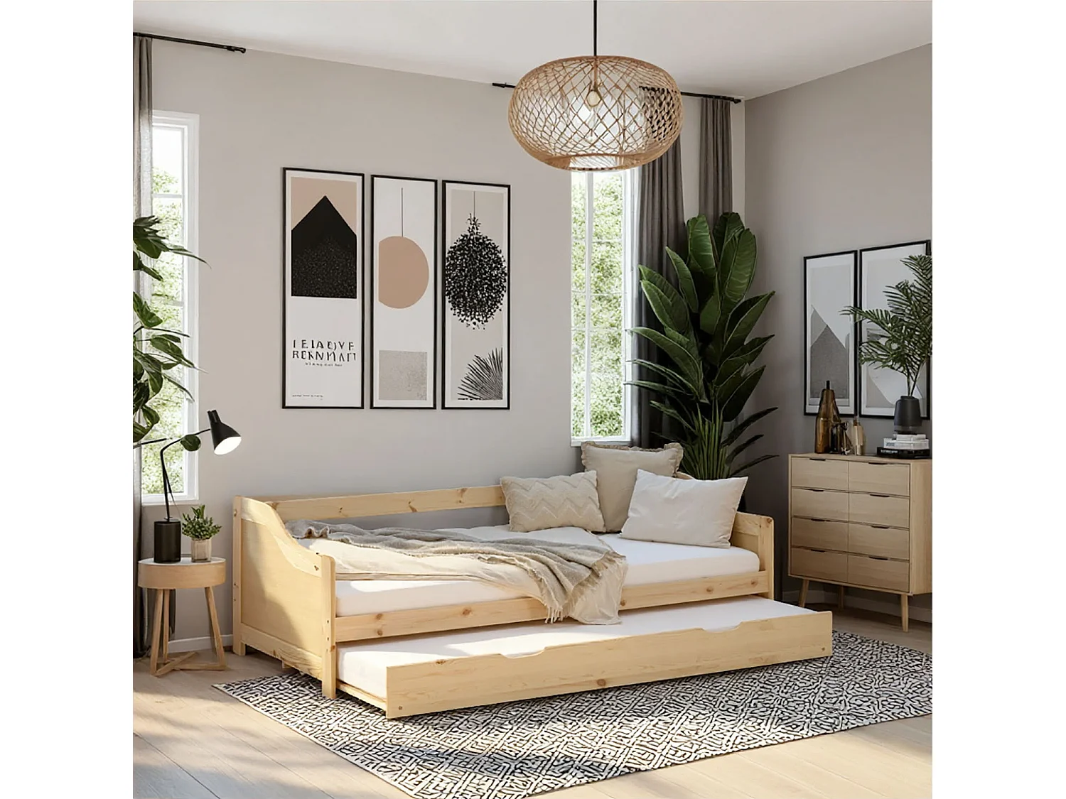 Łóżko 90x200 cm Naturalne 4629748 - obrazek 1