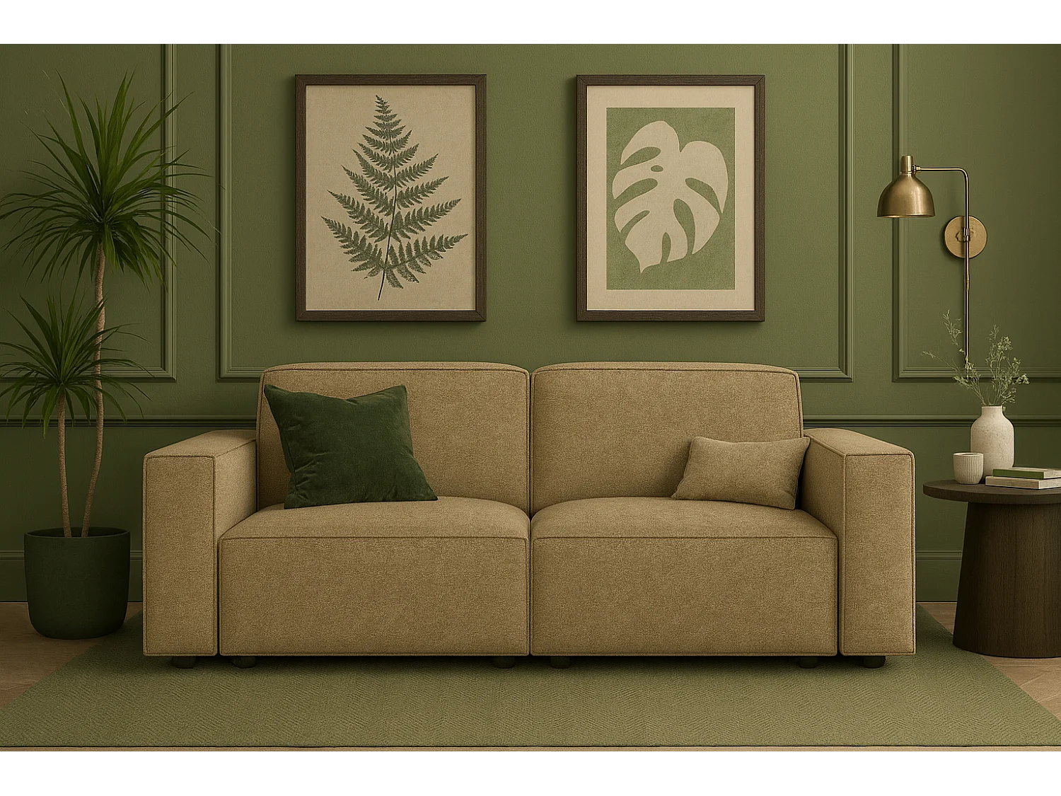 Cursal sofa 2 osobowa 204x102x70 cm jasny brąz Raven 34 4630326 - obrazek 1