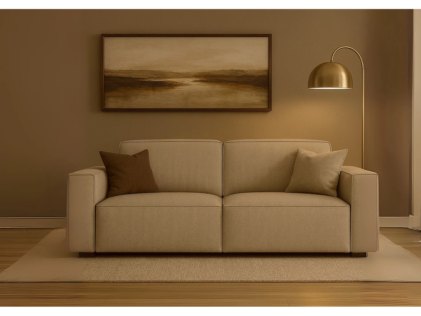 Cursal sofa 2 osobowa 204x102x70 cm beżowy Raven 30 4630333 - obrazek 1