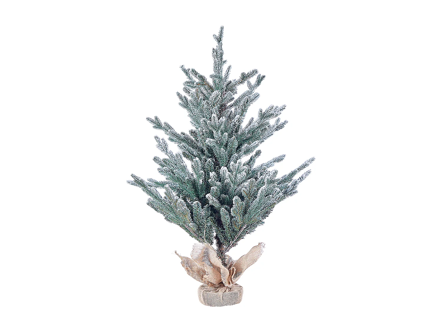 Ośnieżona sztuczna choinka w jutowym worku 90 cm zielona RINGROSE 152145