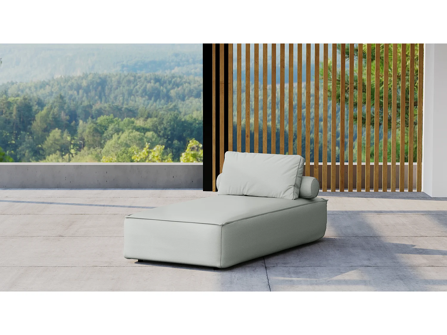 Leżak ogrodowy MALIBU, tkanina Odyssey, Jasnoszary 4641672