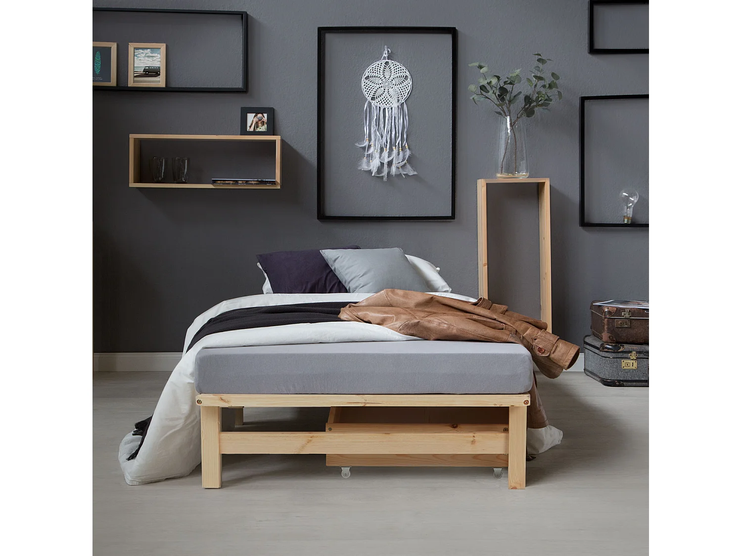 Łóżko 90x200 cm Naturalna Paleta 4644317 - obrazek 1