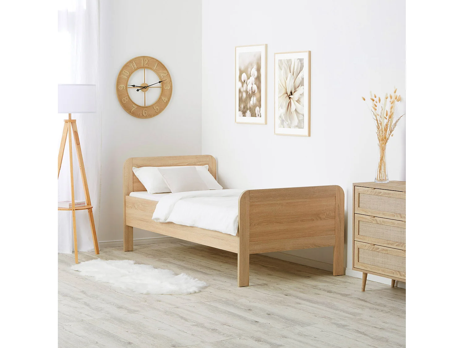 Łóżko 98,5x206x87 cm naturalne Comfort 4644380 - obrazek 1