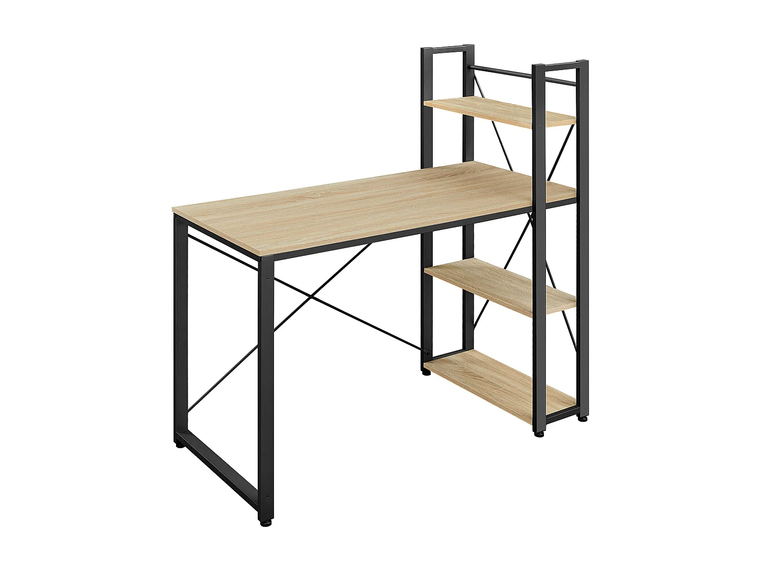 Biurko komputerowe Valora – dąb sonoma z 3 półkami, 120 cm 4700773 - obrazek 1