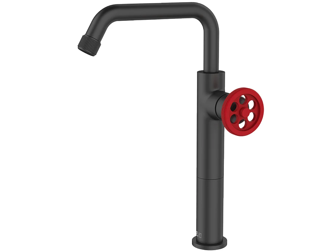Indus bateria umywalkowa wysoki wykonanie czarny z czerwonym uchwytem – Essebagno 1385325