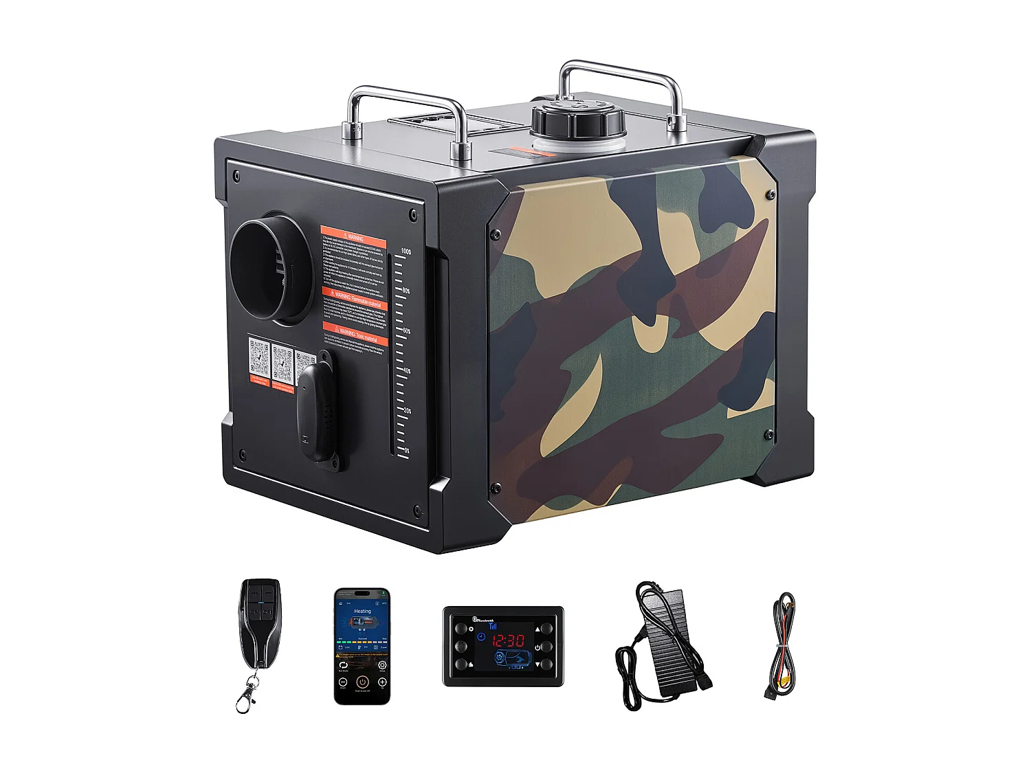 Grzejnik Diesla SucceBuy 8 kW DC 12 V/24 V, Grzejnik Powietrza Diesla All-in-One Przenośny, z Sterowaniem przez Aplikację Bluetooth, dla Ciężarówki Kampera 4712999
