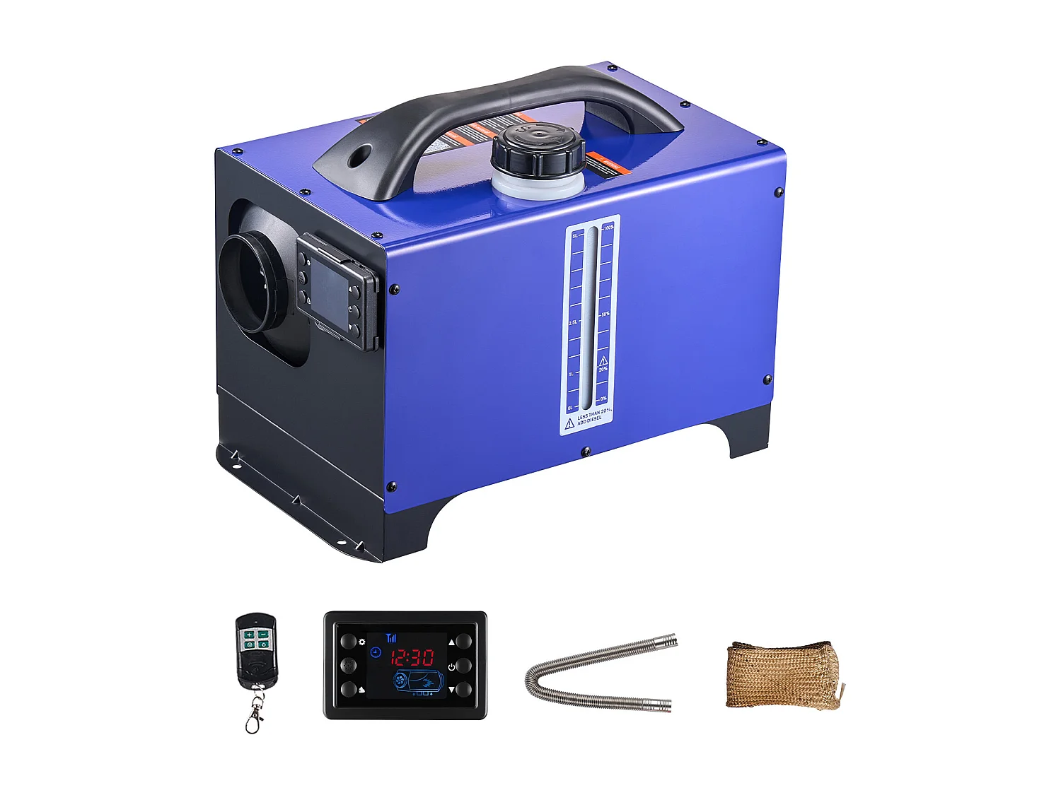Grzejnik Diesla SucceBuy 8 kW DC 12 V/24 V, Grzejnik Powietrza Diesla do Postoju, Przenośny All-in-One, z Pilotem i Ekranem LCD, Niebieski 4713004 - obrazek 1
