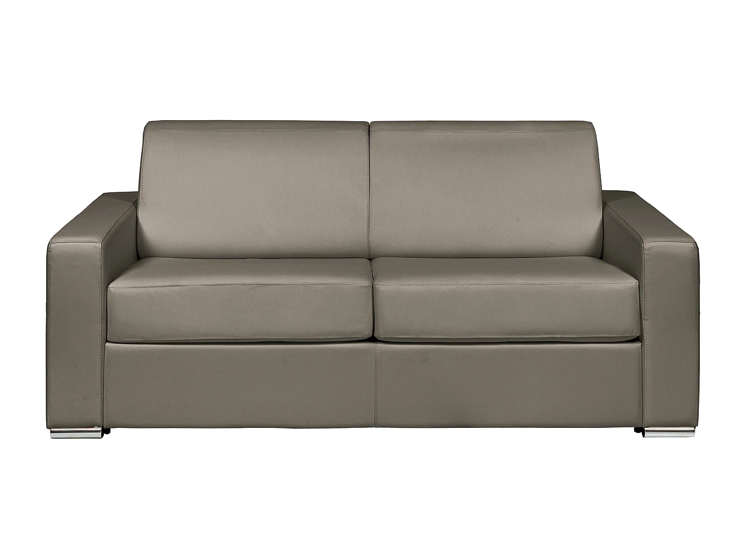 Kanapa rozkładana 3-osobowa z express-mechanizmem w kolorze taupe ze skóry bawolej – Spanie 140 cm – Materac 22 cm z pamięcią kształtu – CALITO 3294606