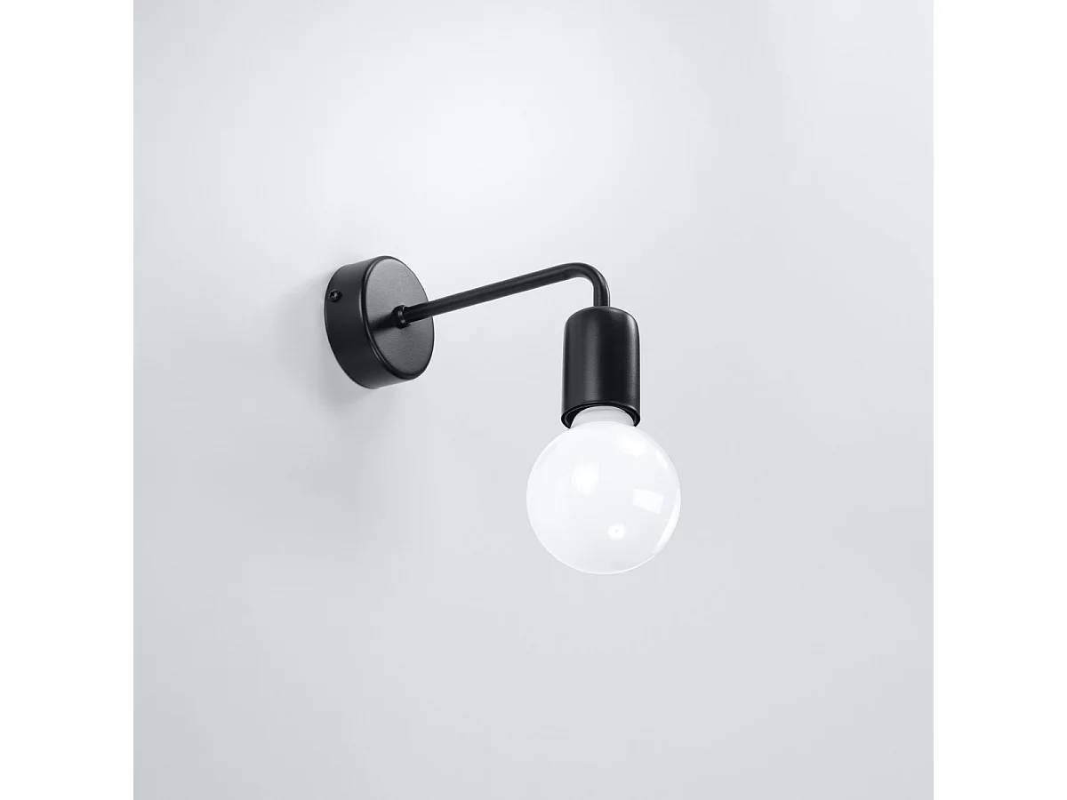 Kinkiety loft Luxra, stal - 1 źródło światła 4000K - L.8 x H.8 cm - czarny 4751205 - obrazek 1