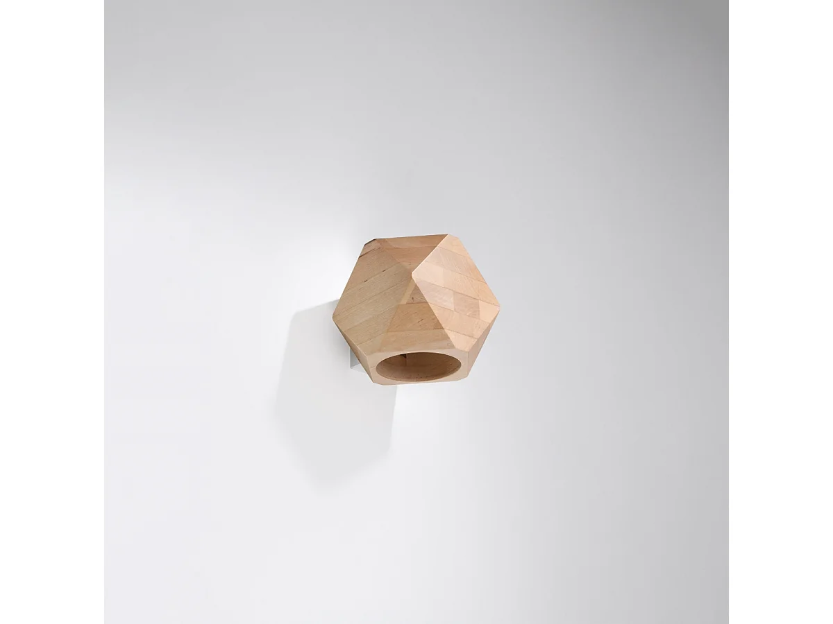 Kinkiety skandynawski Timberix, drewno - 1 źródło światła 4000K - L.12 x H.12 cm - naturalne drewno 4751229 - obrazek 1