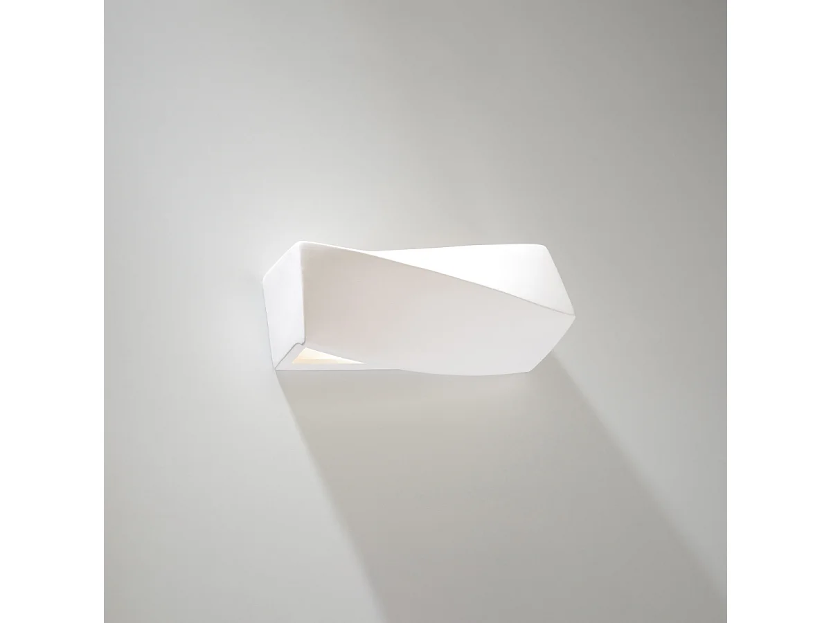 Kinkiety nowoczesny Sigmonix mini, ceramika/szkło - 1 źródło światła 4000K - L.35 x H.12 cm - biały 4751242 - obrazek 1