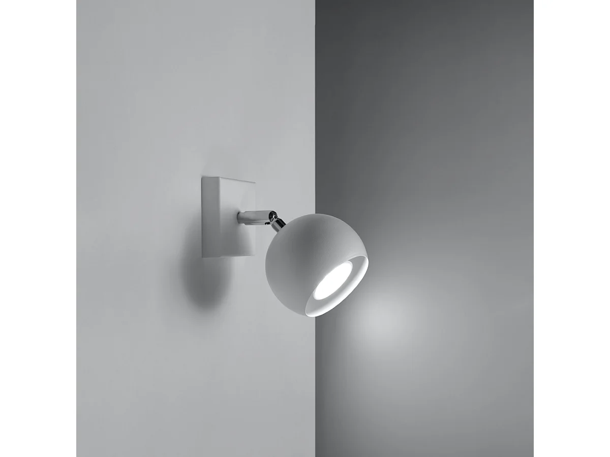 Kinkiety nowoczesny Rayis, stal - 1 źródło światła 3000K - L.10 x H.10 cm - biały 4751249 - obrazek 1