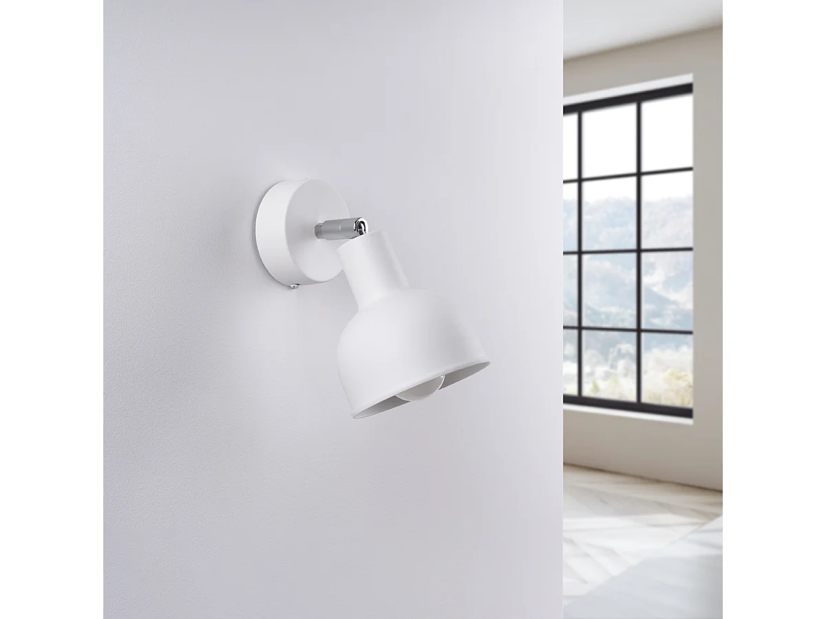 Kinkiety loft Zenda, stal - 1 źródło światła 4000K - L.19 x H.17 cm - biały 4751251 - obrazek 1
