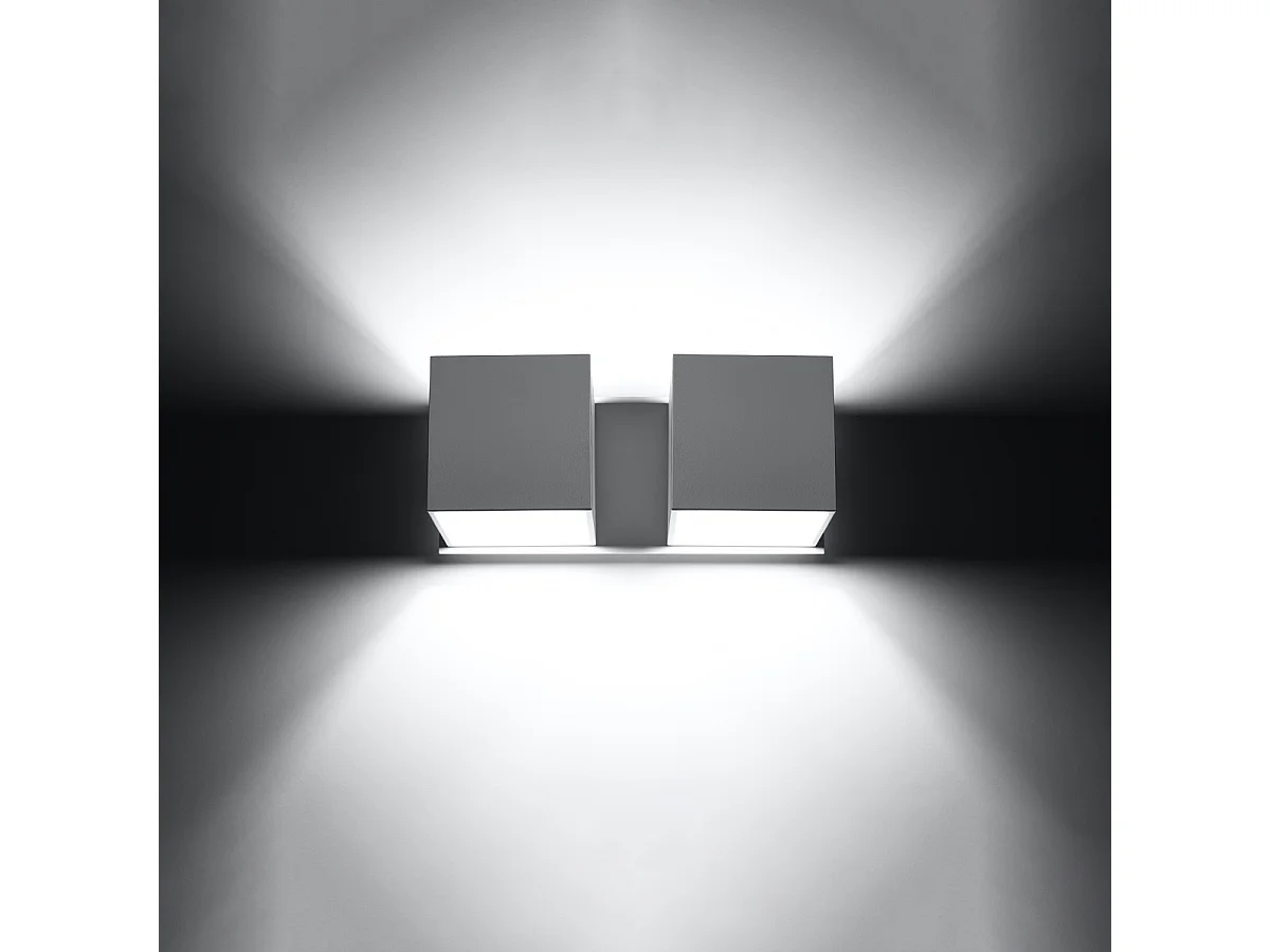 Kinkiety nowoczesny Quadx, aluminium - 2 źródło światła 3000K - L.26 x H.11 cm - biały 4751270 - obrazek 1