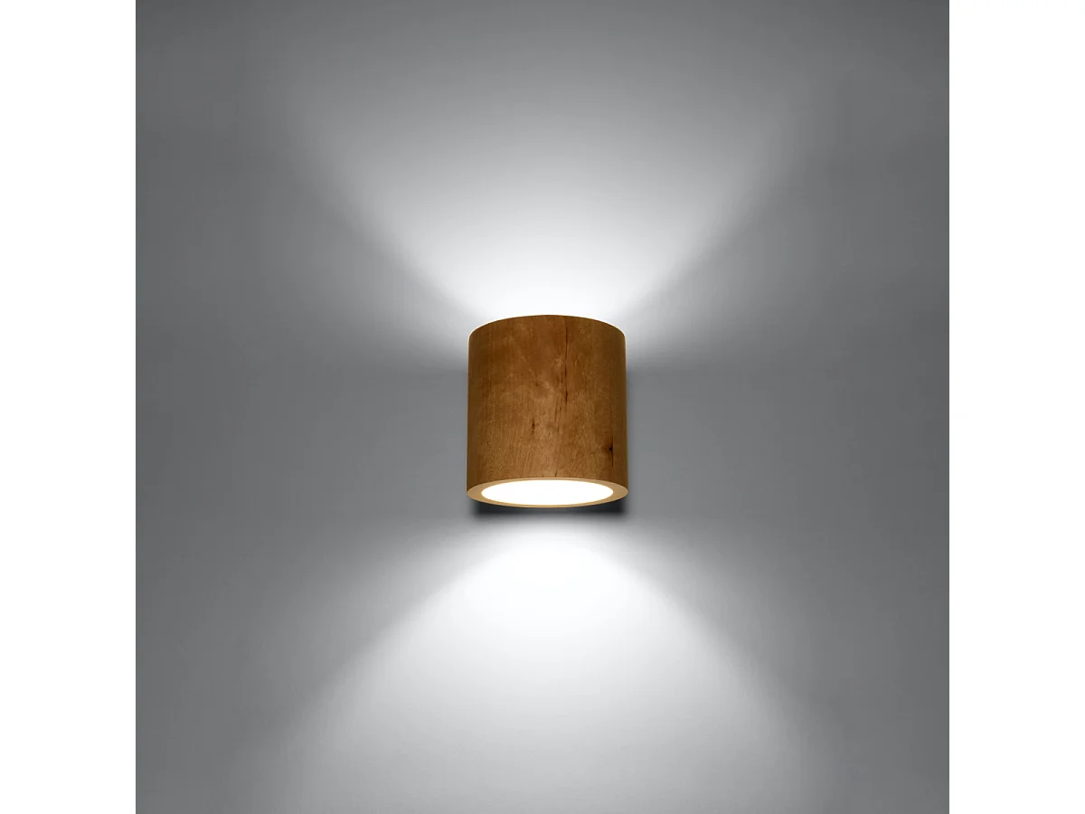 Kinkiety skandynawski Celeris, drewno - 1 źródło światła 3000K - L.10 x H.10 cm - naturalne drewno 4751281 - obrazek 1
