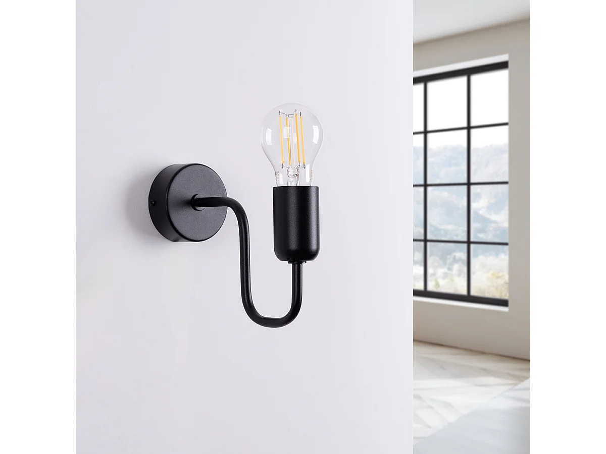Kinkiety industrialny Infinix, stal - 1 źródło światła 4000K - L.8.5 x H.20 cm - czarny 4751277 - obrazek 1