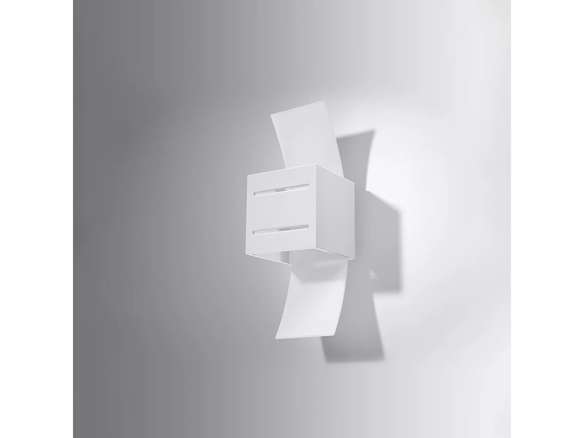 Kinkiety nowoczesny Solenix, aluminium/szkło - 1 źródło światła 4000K - L.10 x H.30 cm - biały 4751327 - obrazek 1