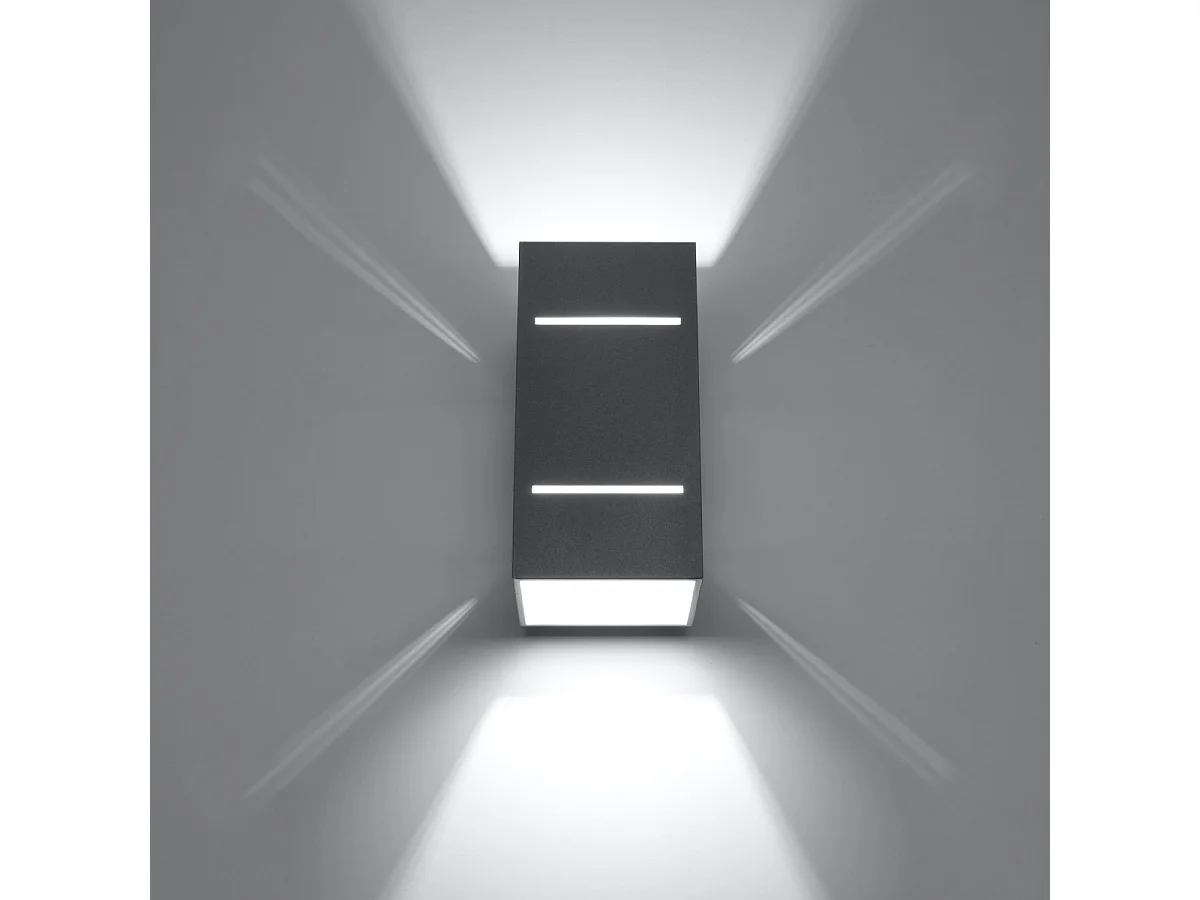 Kinkiety loft Vivus, aluminium - 1 źródło światła 3000K - L.10 x H.20 cm - szary 4751335 - obrazek 1