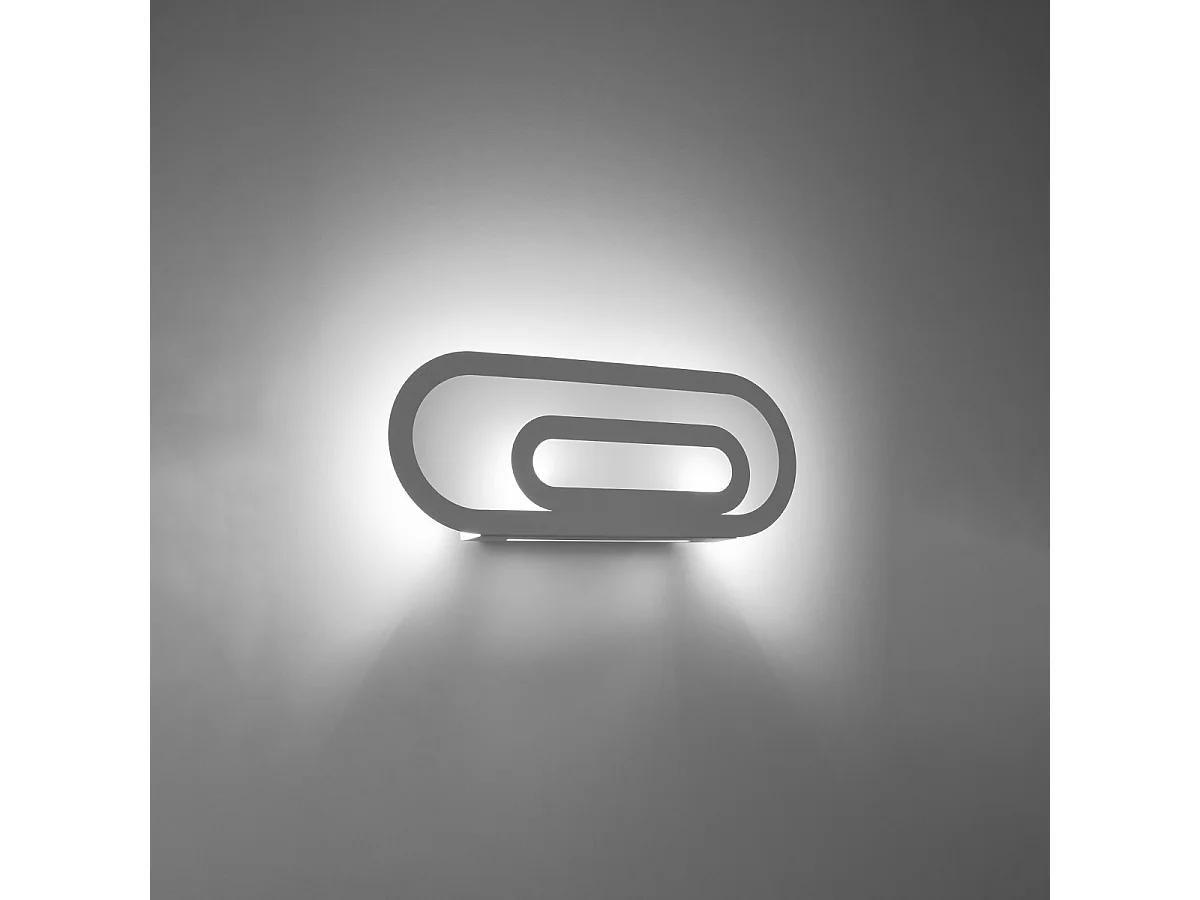 Kinkiety nowoczesny Solutix, stal/PVC - 2 źródło światła 3000K - L.40 x H.15 cm - biały 4752094 - obrazek 1