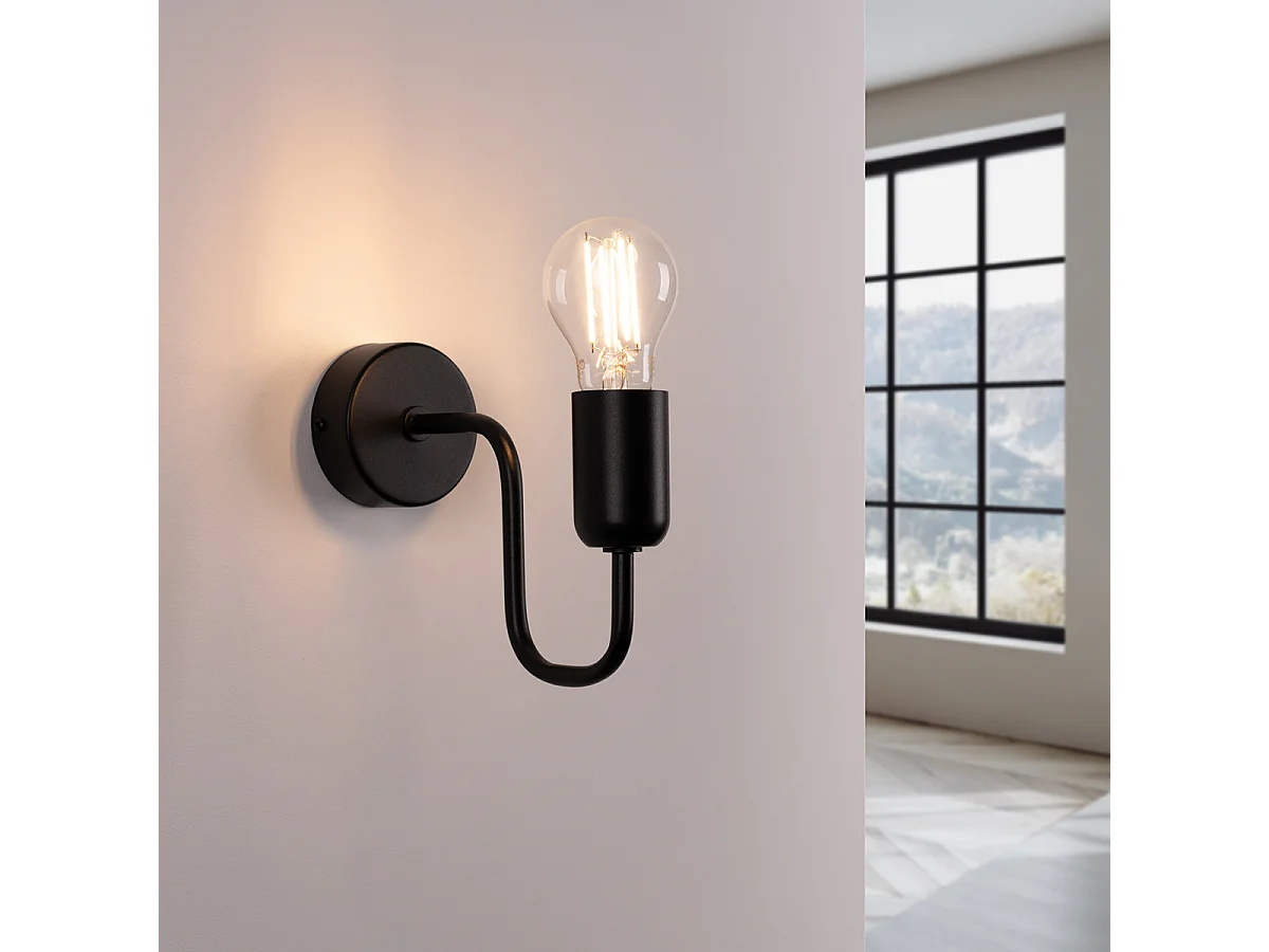 Kinkiety industrialny Infinix, stal - 1 źródło światła 3000K - L.8.5 x H.20 cm - czarny 4752124 - obrazek 1
