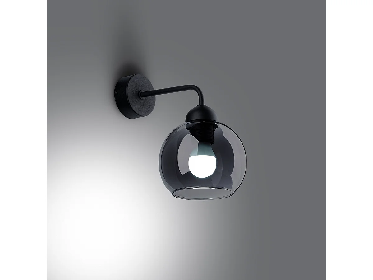 Kinkiety nowoczesny Zelaro, stal - 1 źródło światła 3000K - L.15 x H.26 cm - czarny 4752133 - obrazek 1