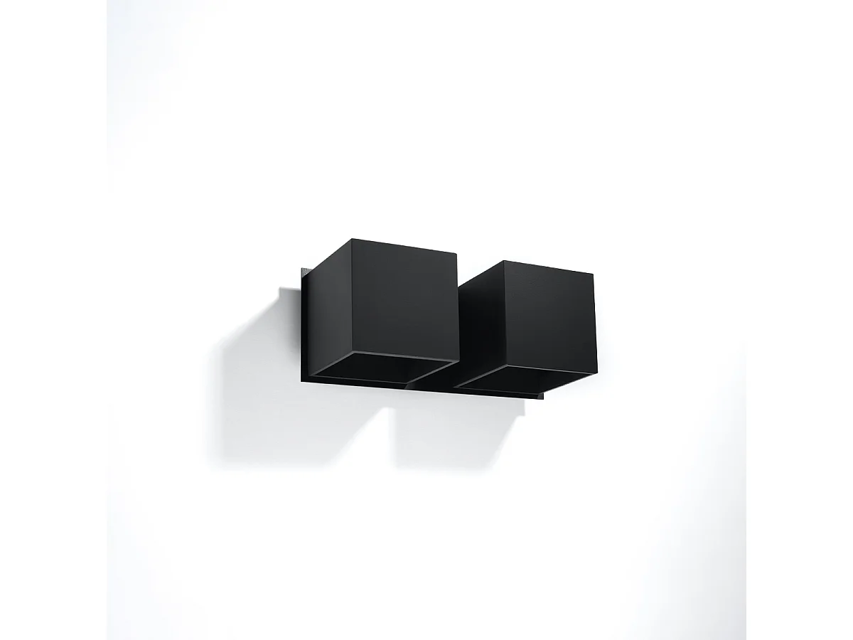Kinkiety nowoczesny Quadx, aluminium - 2 źródło światła 4000K - L.26 x H.11 cm - czarny 4752145 - obrazek 1