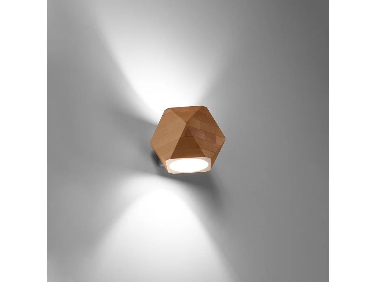 Kinkiety skandynawski Timberix, drewno - 1 źródło światła 3000K - L.12 x H.12 cm - naturalne drewno 4752163 - obrazek 1