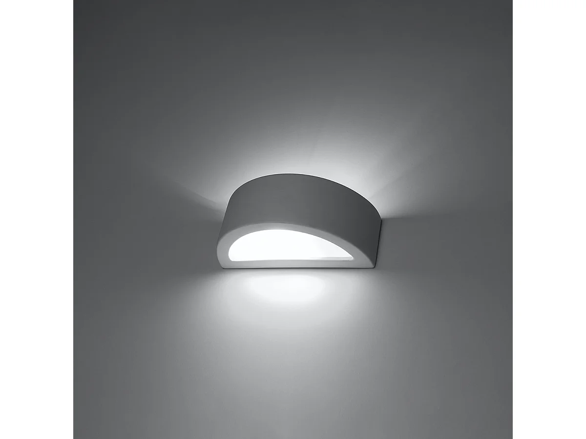 Kinkiety nowoczesny Gloim, ceramika - 1 źródło światła 3000K - L.30 x H.15 cm - biały 4752159 - obrazek 1