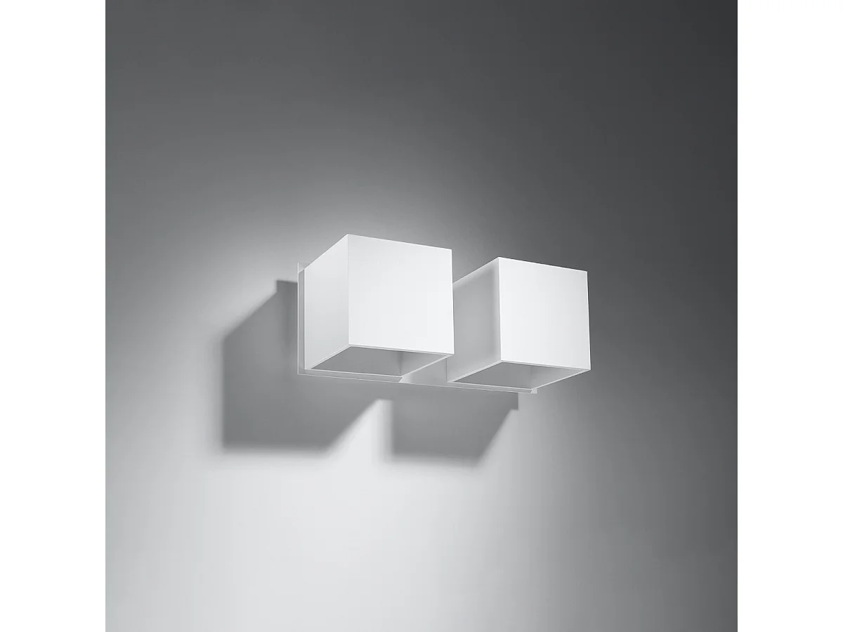 Kinkiety nowoczesny Quadx, aluminium - 2 źródło światła 4000K - L.26 x H.11 cm - biały 4752160 - obrazek 1