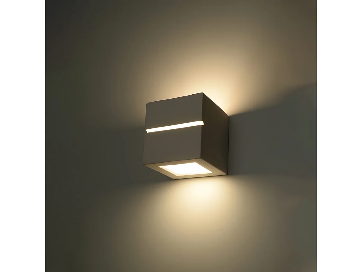 Kinkiety nowoczesny Astra line, ceramika - 1 źródło światła 3000K - L.14 x H.14 cm - biały 4752161 - obrazek 1