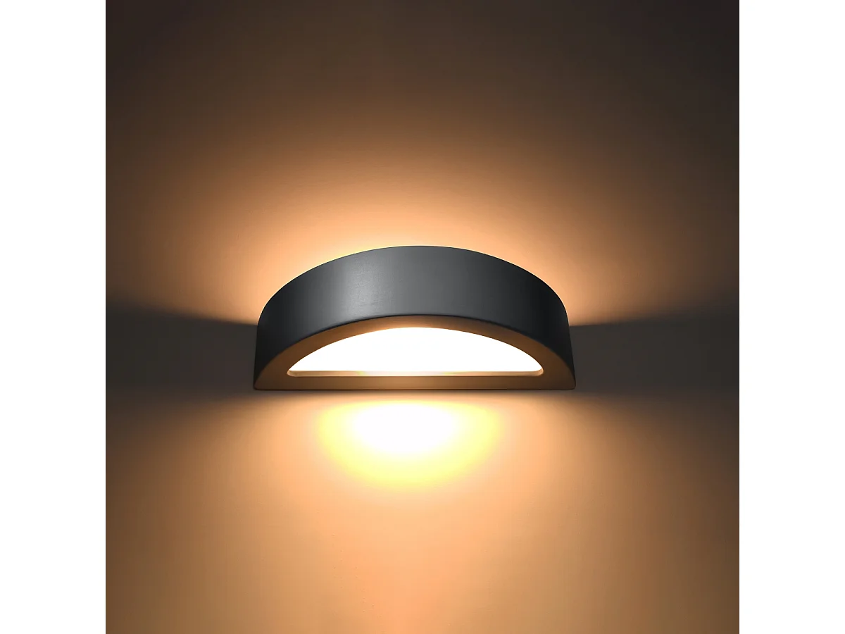 Kinkiety nowoczesny Gloim, ceramika/szkło - 1 źródło światła 3000K - L.40.5 x H.10 cm - szary 4752169 - obrazek 1